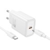 Incarcator HOCO N60, USB-C QC PD 20W + Cablu USB-C to Lightning, White