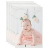 Rame Foto Colaj Argintiu 21x29.7 cm (A4) vidaXL, Set 5 Bucăți, MDF, Decor Masă Birou Living, Montare Orizontală/Verticală