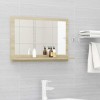 Oglinda baie vidaXL stejar sonoma 60x10.5x37cm PAL, raft inclus, maro