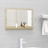 Oglinda de baie, stejar sonoma, 60 x 10,5 x 37 cm, PAL GartenMobel Dekor, vidaXL