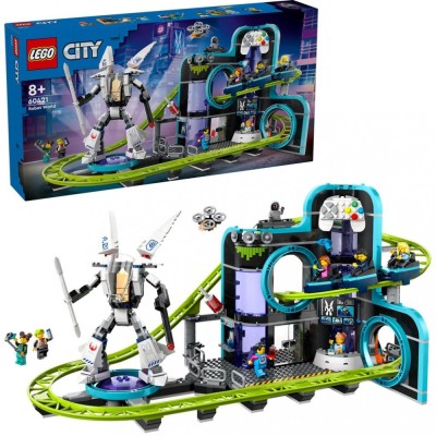 LEGO CITY PARC CU ROLLER-COASTER LUMEA ROBOTILOR 60421 foto