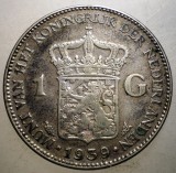 J.265 OLANDA WILHELMINA 1 GULDEN 1939 ARGINT