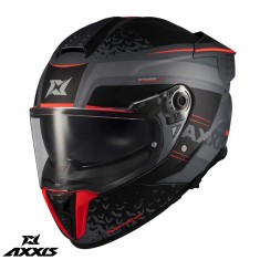 Casca integrala pentru scuter - motocicleta Axxis Hawk Evo SV Dark Justice C1 gri mat (ochelari soare integrati) &ndash; tip viziera: MT-V-31 L (59/60cm)