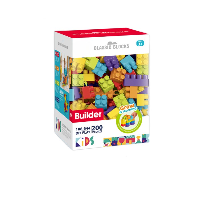 Cuburi de construit (200 piese) PlayLearn Toys