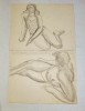 Doua lucrari de atelier &ndash; carbune si laviu de tus, Nud, Altul
