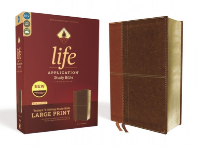 Niv, Life Application Study Bible, Third Edition, Large Print, Leathersoft, Brown, Red Letter Edition foto