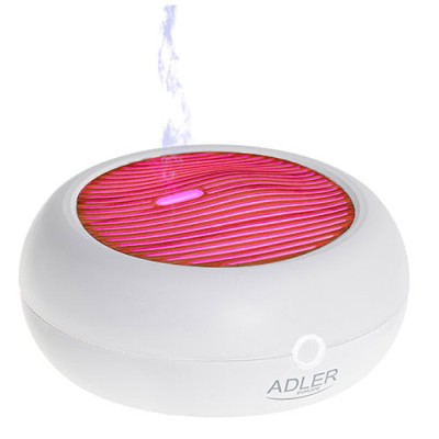 Difuzor aromaterapie cu ultrasunete, lumina LED, USB, rezervor 70 ml, 3 moduri de functionare, alb, Adler AD7969 foto