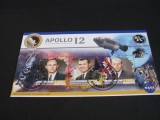 Bloc filatelic Burkina Faso 2023 (3 timbre). Apollo 12 Prima Misiune Lunară cu Echipaj