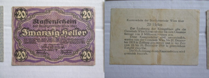 4832-I-Lot 2 bancnote cambii banca Austro-Ungaria mici circulate stare buna.