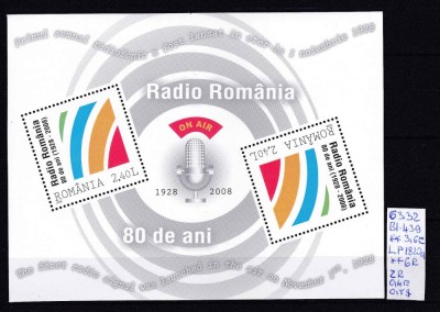 2008 80 de ani de exis Soci. Romana de Radio Bl. 439 LP1820a MNH Pret2,45+1Lei foto