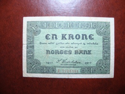 NORVEGIA 1 KRONE 1917 foto