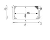Condensator AC Vw Transporter T5, 2003-2016, Mercedes Vito/Viano (W639), 2003-2014 Aluminiu/Aluminiu Brazat, 720(685)X382x16, Cu Uscator Si Filtru In