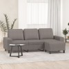 VidaXL Canapea cu 3 locuri și taburet, taupe, 180 cm, material textil
