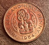 C50 - Moneda foarte veche - Noua Zeelanda - 1/2 - half - penny - 1964