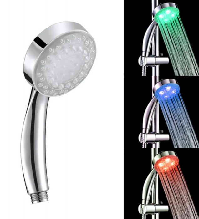 Para de dus cu LED-uri in 3 culori in functie de temperatura apei, AVX-AG176