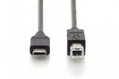 Cablu Digitus USB-C to USB-B 3A 1.8 M black