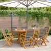 VidaXL Set mobilier de grădină 7 piese polipropilenă gri/lemn masiv 3281710