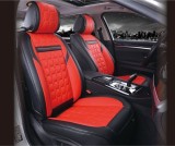 2 x Huse Scaune pentru Masini Auto Universal Negru Rosu Piele Lux