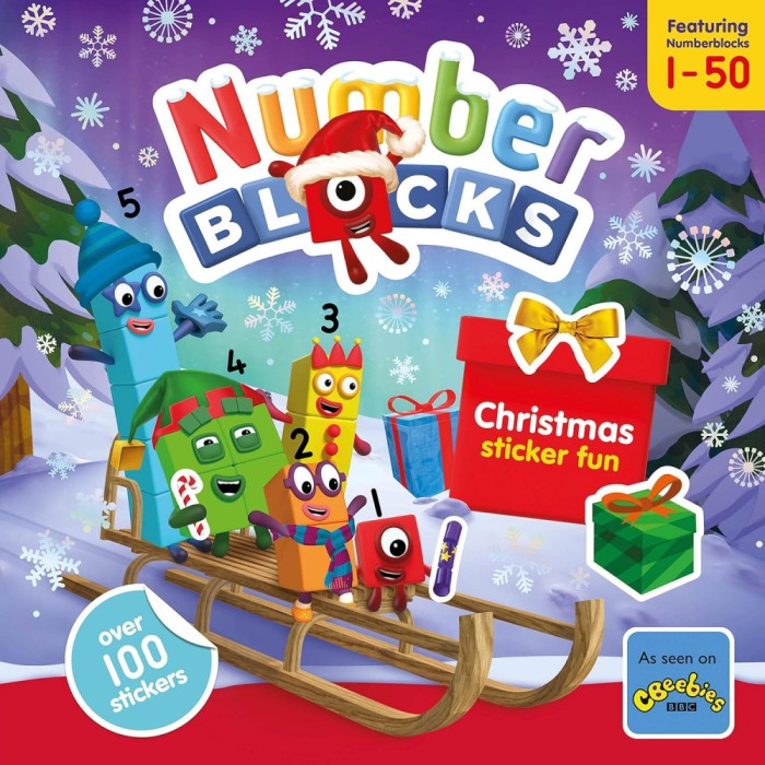 Carte cu abtibilduri Numberblocks - Craciun Fericit PlayLearn Toys
