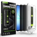 Folie de protectie Ecran Privacy Techsuit TitanGlass CrystalHD pentru Samsung Galaxy A17 5G / A16 5G A166, Sticla Securizata, Full Glue, Set 2 bucati