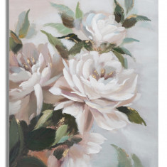 Tablou decorativ Flower&amp;Leaf , Mauro Ferretti, 100x80 cm, canvas pictat manual, multicolor