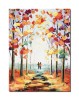 Tablou pictat manual, Impreuna pe aleea vietii, 40x30cm ulei pe panza in cutit efect 3D, gata de agatat pe perete