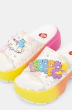 Crocs papuci Care Bears Stomp Slide femei, culoarea alb, cu platforma, 210108