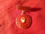 INSIGNA UTC 60 ANI ( 1922-1982 ) , metal si email , h=3,5cm