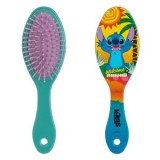 Perie de păr ovală pentru copii, cu design Stitch, 18 cm, verde și lila, CMCLASS