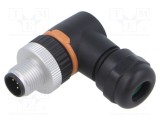 Conector M12 tată 5 pini unghi 90&deg; IP67 pe cablu LAPP 60V