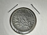 Moneda Franta 50 Centimes 1912 Argint - 2.5g