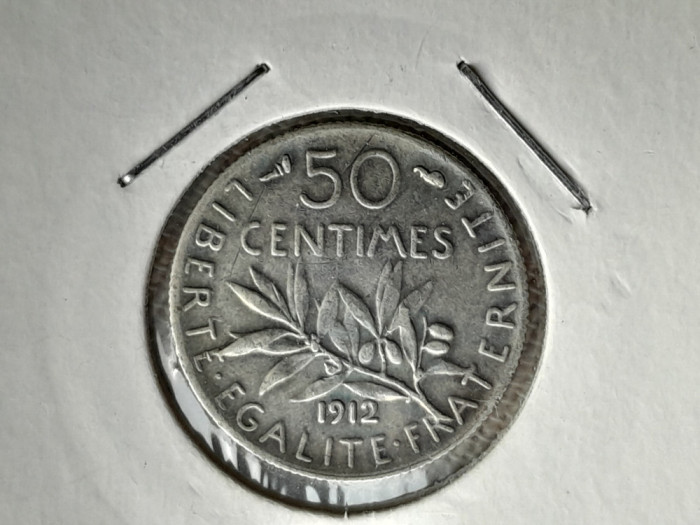 50 CENTIMES 1912 -argint -FRANTA