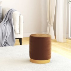 vidaXL Taburet depozitare rotund, maro, catifea 31 x 37 cm