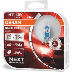 SET 2 BECURI 12V H7 55 W NIGHT BREAKER LASER NextGen +150% OSRAM