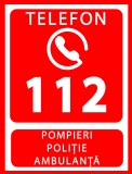 Semn pentru telefon pompieri politie si ambulanta