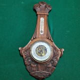 STATIE METEO - BAROMETRU CU TERMOMETRU DE INTERIOR - FRANTA anii 1900