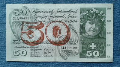 50 Francs 1971 Elvetia / Francs Franchi Switzerland / seria 34A39422 foto