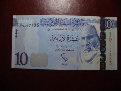 LIBIA 10 DINARI UNC foto