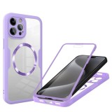 Husa pentru iPhone 15 Pro + Folie - Techsuit ColorVerse 360 MagSafe Series - Purple