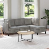 vidaXL Set de mobilier pentru living 4 pcs Gri deschis Catifea 3413730