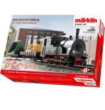 Cumpara ieftin Set complet trenulet, M&auml;rklin 29133 My Start, scara H0, locomotiva, vagon, sine, controller 230V, pentru copii si pasionati