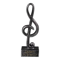 Decoratiune din rasina in forma de cheia Sol cu citat religios, 6x18 cm