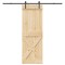 Ușă glisantă cu set de feronerie 80x210 cm, lemn masiv de pin