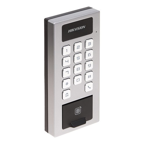 Terminal control acces si interfon cu tastatura, cititor card, amprenta, BT, Wi-Fi - HIKVISION DS-K1T502DBFWX