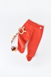 Pantaloni cu Botosei - Bumbac organic Caramiziu BabyCosy (Marime: 3-6 Luni)