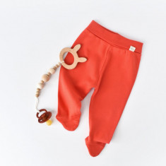 Pantaloni cu Botosei - Bumbac organic Caramiziu BabyCosy (Marime: 3-6 Luni)