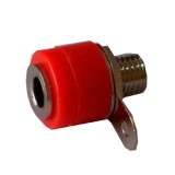Borna Banana 4mm Mama Panou Scurta, Plastic Rosu, Conector