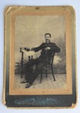 Fotografie pe carton Atelier Romania Marcovici Iasi CFR ceferist