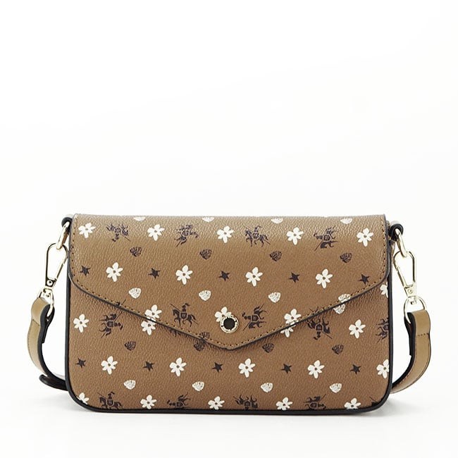 Geanta mica cognac cu imprimeu CM6120A 14