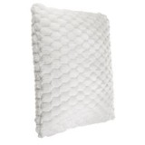 Pernă decorativă din imitație de blană, Ecru, Model Reliefat, 60x60cm, CMCLASS